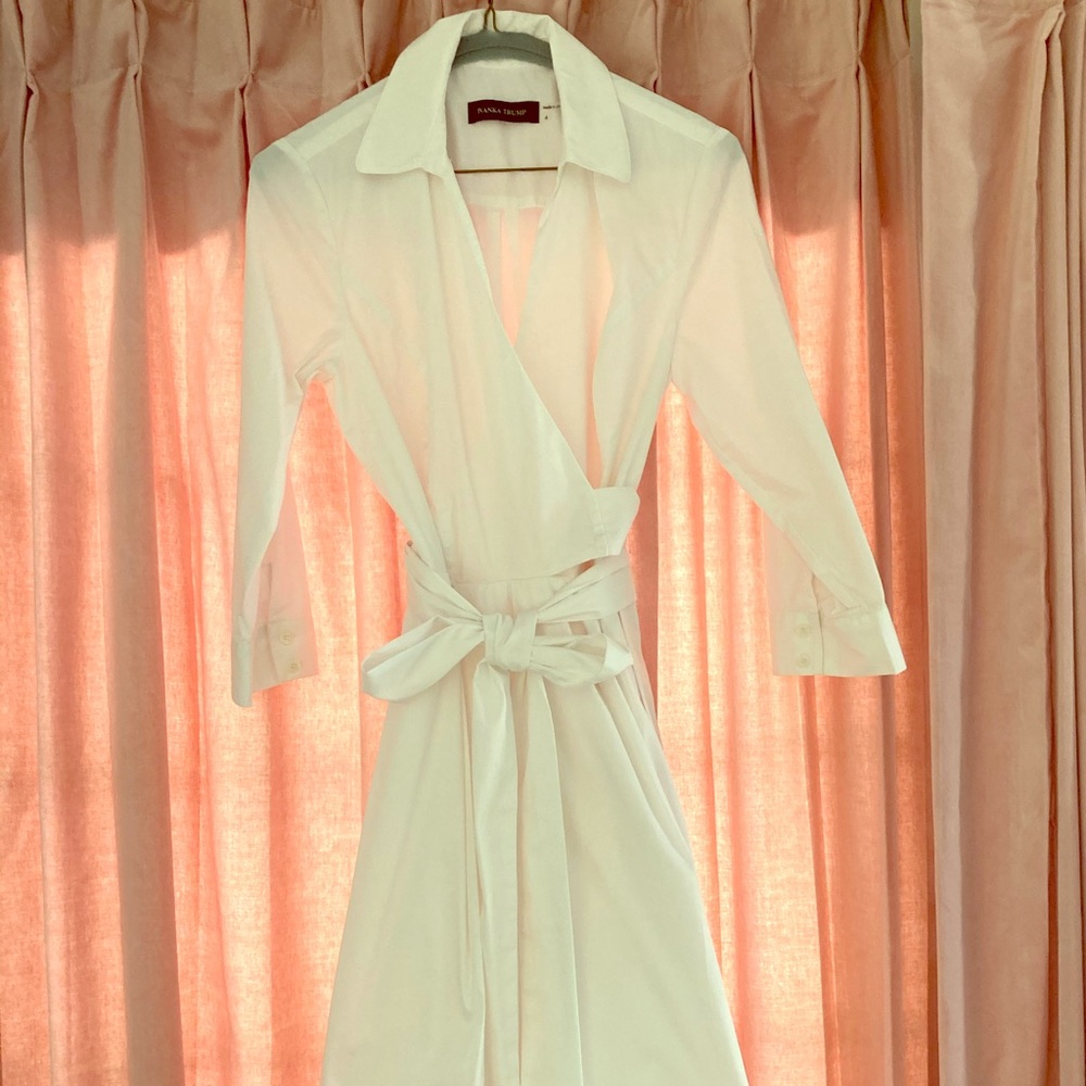 Ivanka Trump white wrap dress.